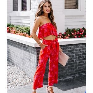 vici collection cropped top and pants set